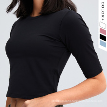 Ladies Sportswear Shirt Half Sleeves Sports T Shirts Women Quick Dry Slim Fit Solid Color Plain T Shirts